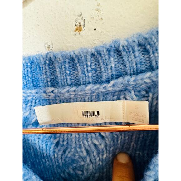 RACHEL PARCELL Baby Blue Cable Knit Long Sleeve Crewneck Sweater size Small - Picture 9 of 14